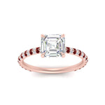 Load image into Gallery viewer, pave-under-halo-asscher-ruby-engagement-ring-in-rose-gold-FD10060ASRGRUDRANGLE5-NL-RG.jpg?v=1770718242