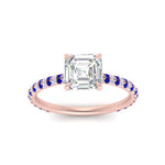 Load image into Gallery viewer, pave-under-halo-asscher-sapphire-engagement-ring-in-rose-gold-FD10060ASRGSABLANGLE5-NL-RG.jpg?v=1770718242