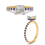 Load image into Gallery viewer, pave-under-halo-asscher-sapphire-engagement-ring-in-yellow-gold-FD10060ASRGSABLANGLE3-NL-YG.jpg?v=1770718242