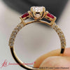Load image into Gallery viewer, pear-accented-3-row-engagement-ring-with-ruby-in-yellow-gold-fd9982ror-fancy-1-yg