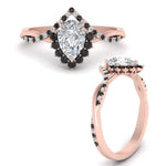 Load image into Gallery viewer, pear-crown-halo-black-diamond-engagement-ring-in-FD10008PERGBLACKANGLE3-NL-RG