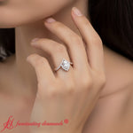 Load image into Gallery viewer, pear-crown-halo-engagement-ring-rose-gold-fdenr10008-model
