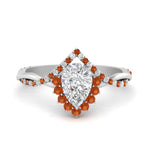 Load image into Gallery viewer, pear-crown-halo-orange-sapphire-engagement-ring-in-FD10008PERGSAORANGLE3-NL-WG