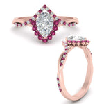 Load image into Gallery viewer, pear-crown-halo-pink-sapphire-engagement-ring-in-FD10008PERGSADRPIANGLE3-NL-RG