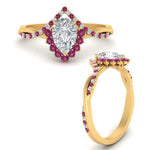 Load image into Gallery viewer, pear-crown-halo-pink-sapphire-engagement-ring-in-FD10008PERGSADRPIANGLE3-NL-YG
