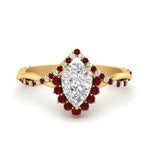 Load image into Gallery viewer, pear-crown-halo-ruby-engagement-ring-in-FD10008PERGRUDRANGLE3-NL-YG