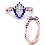 Load image into Gallery viewer, pear-crown-halo-sapphire-engagement-ring-in-FD10008PERGSABLANGLE3-NL-RG