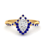 Load image into Gallery viewer, pear-crown-halo-sapphire-engagement-ring-in-FD10008PERGSABLANGLE3-NL-YG