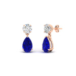 Load image into Gallery viewer, pear-cut-sapphire-stud-earrings-with-drop-design-in-rose-gold-fdear11550pegsablangle1-nl-rg_5c0430cc-1238-4f9e-8180-609d5a6ca255.jpg?v=1769058047