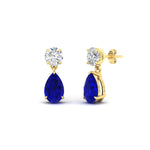Load image into Gallery viewer, pear-cut-sapphire-stud-earrings-with-drop-design-in-yellow-gold-fdear11550pegsablangle1-nl-yg.jpg?v=1769059227