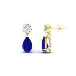 Load image into Gallery viewer, pear-cut-sapphire-stud-earrings-with-drop-design-in-yellow-gold-fdear11550pegsablangle3-nl-yg.jpg?v=1769059227