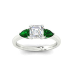 Load image into Gallery viewer, pear-diamond-cathedral-asscher-cut-engagement-ring-with-emerald-in-white-gold-fdenr9210asrgemgrangle5-nl-wg.jpg?v=1758259331