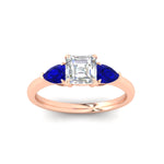 Load image into Gallery viewer, pear-diamond-cathedral-asscher-cut-engagement-ring-with-sapphire-in-rose-gold-fdenr9210asrgsablangle5-nl-rg.jpg?v=1758259331