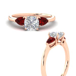 Load image into Gallery viewer, pear-diamond-cathedral-cushion-cut-engagement-ring-with-ruby-in-rose-gold-fdenr9210curgrudrangle3-nl-rg