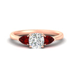 Load image into Gallery viewer, Pear 3 Stone Cathedral Ring