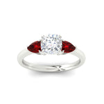 Load image into Gallery viewer, pear-diamond-cathedral-cushion-cut-engagement-ring-with-ruby-in-white-gold-fdenr9210curgrudrangle5-nl-wg