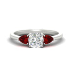 Load image into Gallery viewer, Pear 3 Stone Cathedral Ring