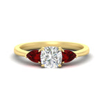 Load image into Gallery viewer, pear-diamond-cathedral-cushion-cut-engagement-ring-with-ruby-in-yellow-gold-fdenr9210curgrudrsleep-nl-yg