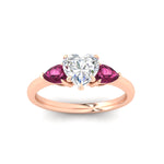 Load image into Gallery viewer, pear-diamond-cathedral-heart-shaped-engagement-ring-with-pink-sapphire-in-rose-gold-fdenr9210htrgsadrpiangle5-nl-rg