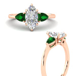 Load image into Gallery viewer, pear-diamond-cathedral-marquise-cut-engagement-ring-with-emerald-in-rose-gold-fdenr9210mqrgemgrangle3-nl-rg