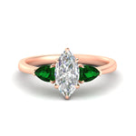 Load image into Gallery viewer, 3 Stone Marquise Cut Lab Diamond Cathedral Ring With Pear Accents