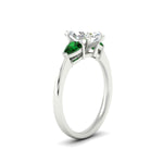 Load image into Gallery viewer, pear-diamond-cathedral-marquise-cut-engagement-ring-with-emerald-in-white-gold-fdenr9210mqrgemgrangle2-nl-wg