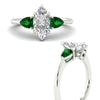 Load image into Gallery viewer, pear-diamond-cathedral-marquise-cut-engagement-ring-with-emerald-in-white-gold-fdenr9210mqrgemgrangle3-nl-wg