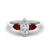 Load image into Gallery viewer, 3 Stone Marquise Cut Lab Diamond Cathedral Ring With Pear Accents