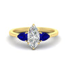 Load image into Gallery viewer, 3 Stone Marquise Cut Lab Diamond Cathedral Ring With Pear Accents