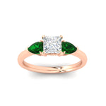 Load image into Gallery viewer, pear-diamond-cathedral-princess-cut-engagement-ring-with-emerald-in-rose-gold-fdenr9210prrgemgrangle5-nl-rg.jpg?v=1758084697