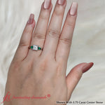 Load image into Gallery viewer, pear-diamond-cathedral-princess-cut-engagement-ring-with-emerald-in-white-gold-fdenr9210pr