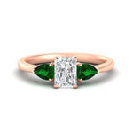 Load image into Gallery viewer, pear-diamond-cathedral-radiant-cut-engagement-ring-with-emerald-in-rose-gold-fdenr9210rargemgrsleep-nl-rg