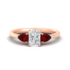 Load image into Gallery viewer, 3 Stone Radiant Cut Lab Diamond Cathedral Ring With Pear Accents