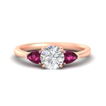 Load image into Gallery viewer, pear-diamond-cathedral-round-cut-engagement-ring-with-pink-sapphire-in-rose-gold-fdenr9210rorgsadrpisleep-nl-rg