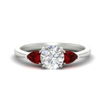 Load image into Gallery viewer, pear-diamond-cathedral-round-cut-engagement-ring-with-ruby-in-white-gold-fdenr9210rorgrudrsleep-nl-wg