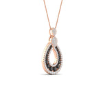 Load image into Gallery viewer, pear-drop-black-diamond-cluster-pendant-in-rose-gold-fdpd11558gblackangle3-nl-rg