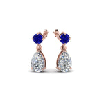 Load image into Gallery viewer, pear-drop-diamond-earring-with-blue-sapphire-in-14K-rose-gold-FDEAR8386GSABL-NL-RG