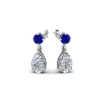 Load image into Gallery viewer, pear-drop-diamond-earring-with-blue-sapphire-in-14K-white-gold-FDEAR8386GSABL-NL-WG