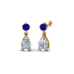Load image into Gallery viewer, pear-drop-diamond-earring-with-blue-sapphire-in-14K-yellow-gold-FDEAR8386GSABL-NL-YG