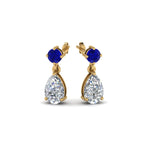 Load image into Gallery viewer, pear-drop-diamond-earring-with-blue-sapphire-in-14K-yellow-gold-FDEAR8386GSABL-NL-YG