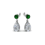 Load image into Gallery viewer, pear-drop-diamond-earring-with-emerald-in-14K-white-gold-FDEAR8386GEMGR-NL-WG