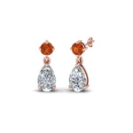 Load image into Gallery viewer, pear-drop-diamond-earring-with-orange-sapphire-in-14K-rose-gold-FDEAR8386GSAOR-NL-RG