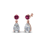 Load image into Gallery viewer, pear-drop-diamond-earring-with-pink-sapphire-in-14K-rose-gold-FDEAR8386GSADRPI-NL-RG