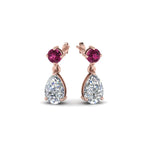 Load image into Gallery viewer, pear-drop-diamond-earring-with-pink-sapphire-in-14K-rose-gold-FDEAR8386GSADRPI-NL-RG