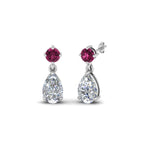 Load image into Gallery viewer, pear-drop-diamond-earring-with-pink-sapphire-in-14K-white-gold-FDEAR8386GSADRPI-NL-WG