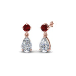Load image into Gallery viewer, pear-drop-diamond-earring-with-ruby-in-14K-rose-gold-FDEAR8386GRUDR-NL-RG