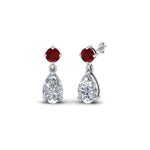Load image into Gallery viewer, pear-drop-diamond-earring-with-ruby-in-14K-white-gold-FDEAR8386GRUDR-NL-WG