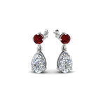 Load image into Gallery viewer, pear-drop-diamond-earring-with-ruby-in-14K-white-gold-FDEAR8386GRUDR-NL-WG