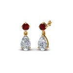 Load image into Gallery viewer, pear-drop-diamond-earring-with-ruby-in-14K-yellow-gold-FDEAR8386GRUDR-NL-YG
