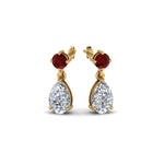 Load image into Gallery viewer, pear-drop-diamond-earring-with-ruby-in-14K-yellow-gold-FDEAR8386GRUDR-NL-YG